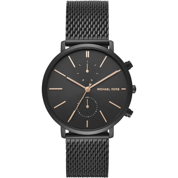 Michael Kors Jaryan Black Mesh Bracelet Black Dial Chronograph Quartz Watch for Ladies - MK8504