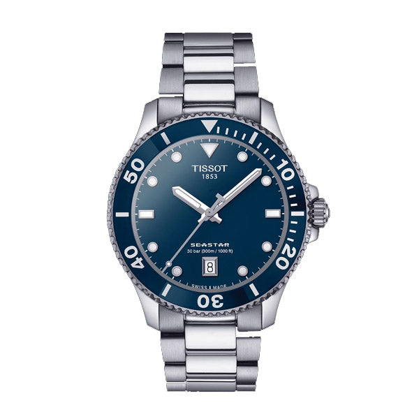 Tissot Seastar 1000 Silver Stainless Steel Blue Dial Quartz Watch for Gents - T120.410.11.041.00