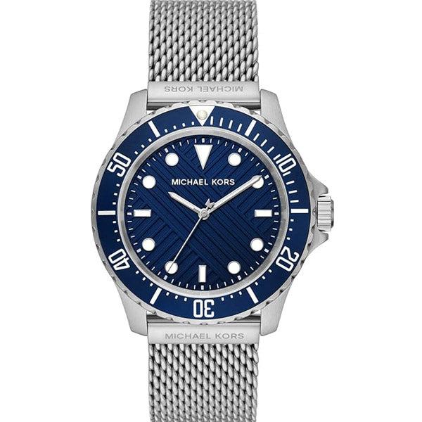 Michael Kors Everest Silver Mesh Bracelet Blue Dial Quartz Watch for Gents - MK9082