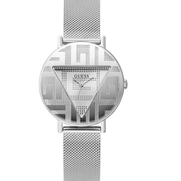 Guess Iconic Silver Mesh Bracelet Silver Dial Quartz Watch for Ladies - GW0527L1
