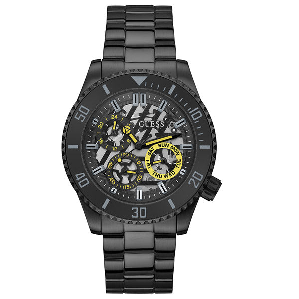 Guess Axle Black Stainless Steel Black Dial Quartz Watch for Gents - GW0488G3