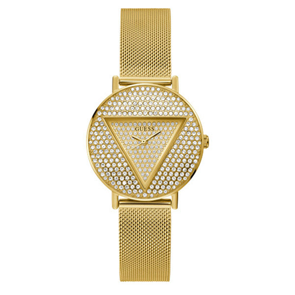 Gold mesh shop strap watch