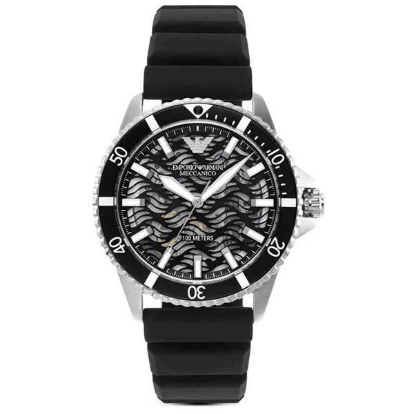 Emporio Armani Diver Black Silicone Strap Multicolor Dial Automatic Watch for Gents - AR60062