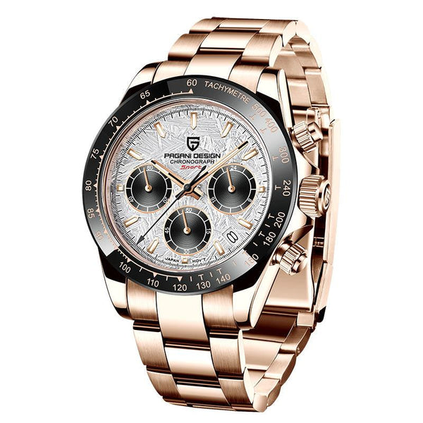 Pagani Design Two tone Stainless Steel Brown Dial Chronograph Quartz Watch for Gents - PD1644