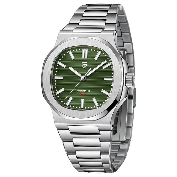 Pagani Design Silver Stainless Steel Green Dial Automatic Watch for Gents - PD1728