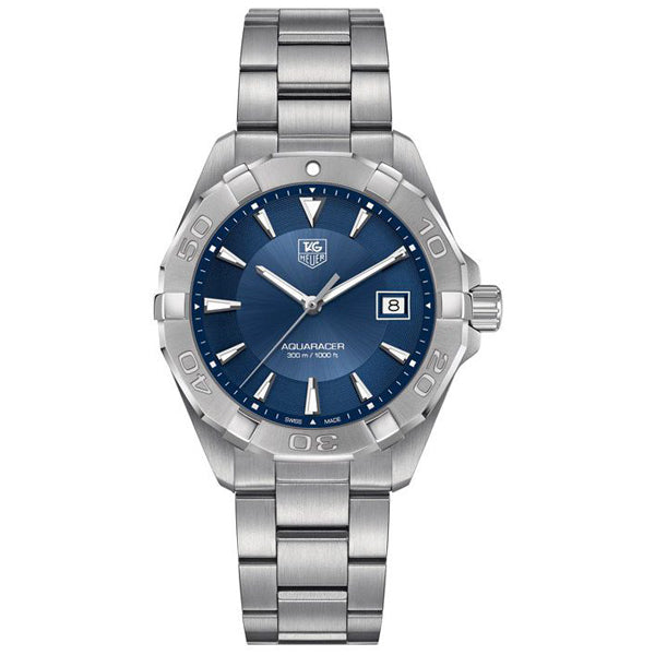 Tag Heuer Aquaracer Silver Stainless Steel Blue Dial Quartz Watch for Gents - WAY1112BA0928