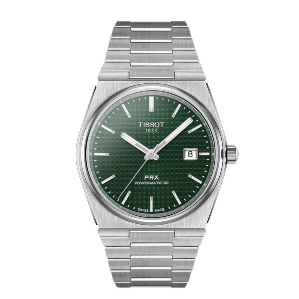 Tissot PRX Powermatic 80 Silver Stainless Steel Green Dial Automatic Watch for Gents - T137.407.11.091.00
