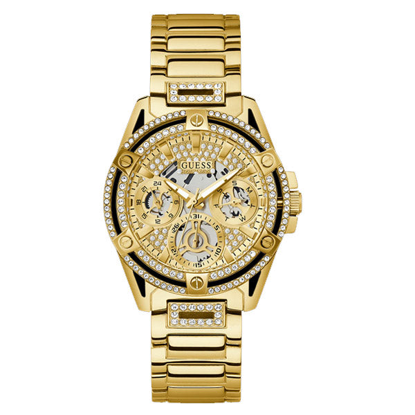 Guess Queen Gold Stainless Steel Gold Dial Quartz Watch for Ladies - GW0464L2