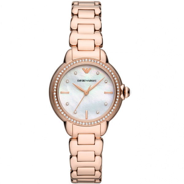 Emporio Armani Mia Rose Gold Stainless Steel Mother Of Pearl Dial Quartz Watch for Ladies - AR11523